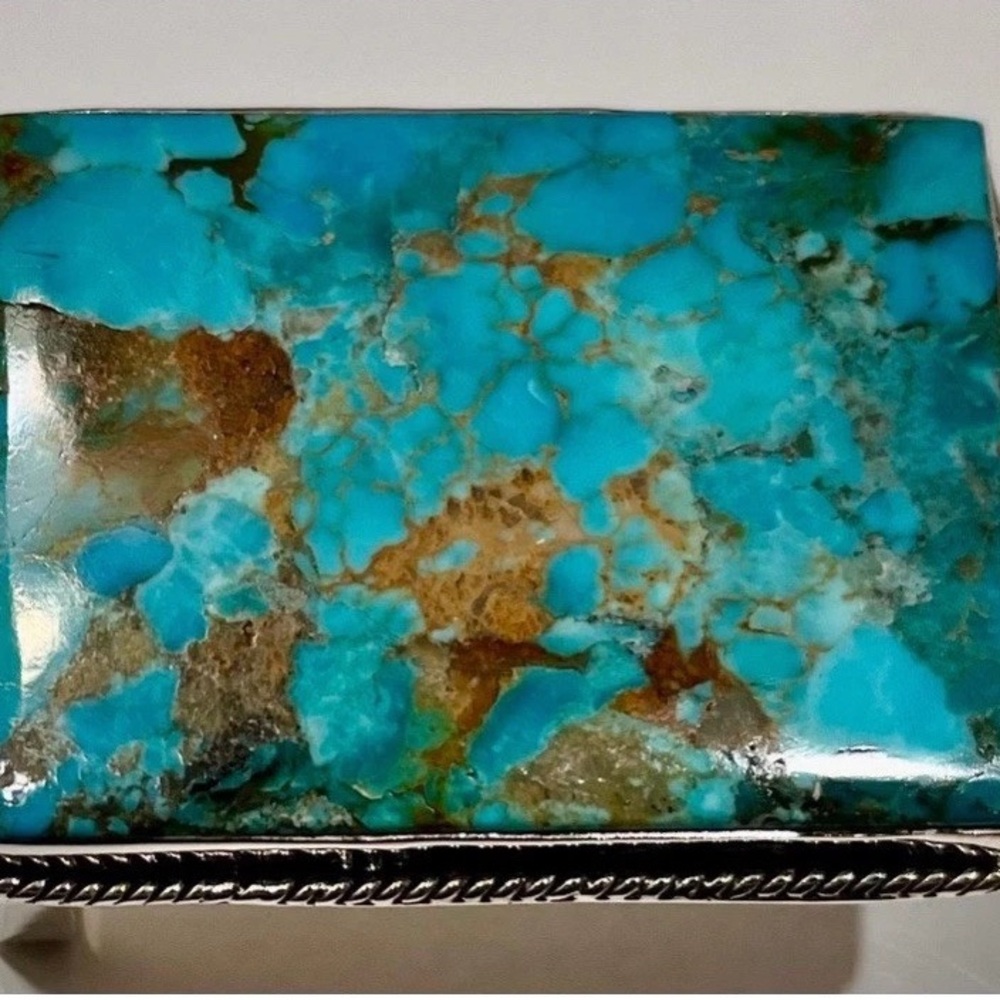 Turquoise " Arizona Heritage "  .925 sterling silver Belt Buckle